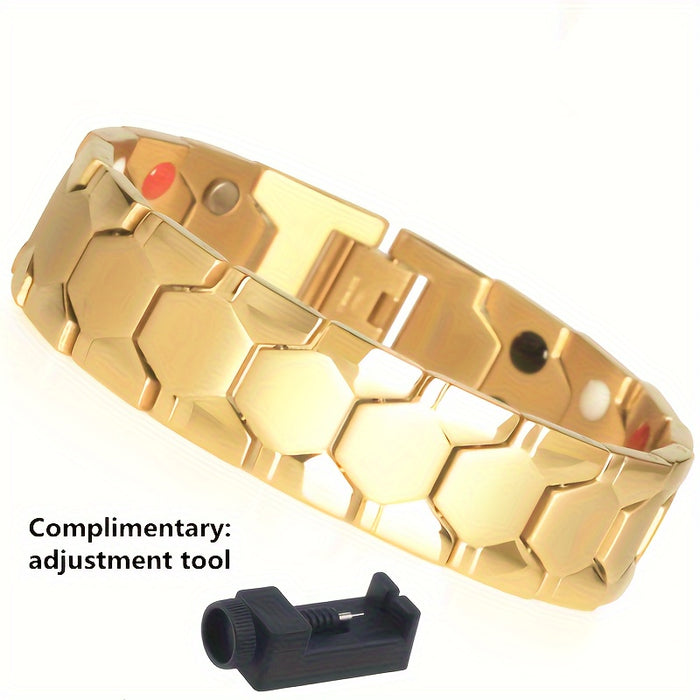 Stylish Stainless Steel Men's Bracelet - Vacuum Electroplated, Waterproof & Sweatproof - Perfect Gift for Family and Friends