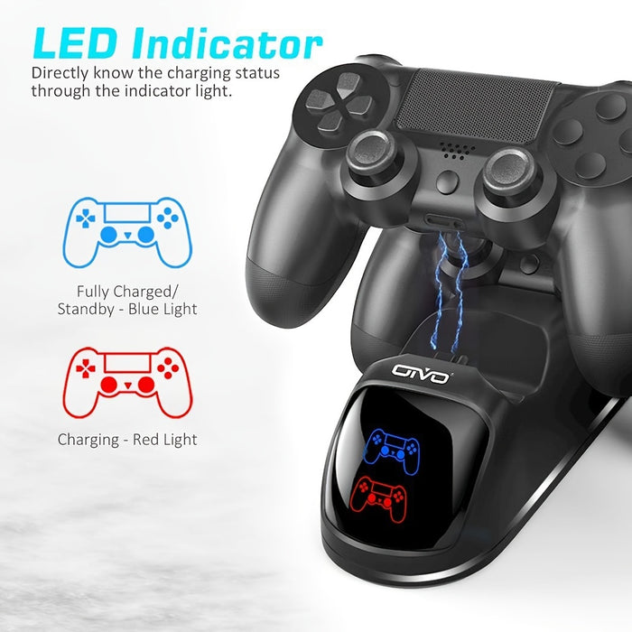 for PS4 Controller Charger with Charging Display Function, Fast Charge and Protection Storage Holder