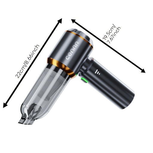 CENRR 160000PA Portable Handheld Wireless Car Vacuum Cleaner - 3-Battery Power, 3-Speed Adjustable, 0.1-0.2L Dust Cup, 65dB Quiet Operation, USB Rechargeable for Car Interior Cleaning, Car Vacuum Cleaner, Sleek Design, Durabl