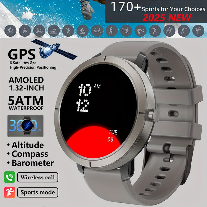 Fanwear 2025 New GPS smart watch, Men's Women's outdoor sports GPS smart watch, built-in dual-frequency GPS, built-in high-end chip: atctions 3085S compass altitude pressure 5ATM High Quality swimming, automatic recognition o