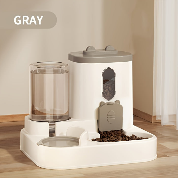 1 Set of 2-in-1 Cat Food Feeding and Watering Device, Integrating Food and Water. Cute appearance, fully automatic operation, but does not require electricity. No wireless or battery required, reasonable size, excellent mater