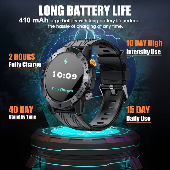 Outdoor Smart Watch(Answer/Dial Calls), High Quality Sport Smartwatch for iPhone And Android Phones, Fitness Tracker Watch with Multi-Sport Modes/Music-Control/Alarm Clock/Long Battery Life/Good Gifts for Men