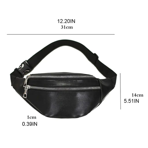 Unisex Chic PU Leather Waist Pouch