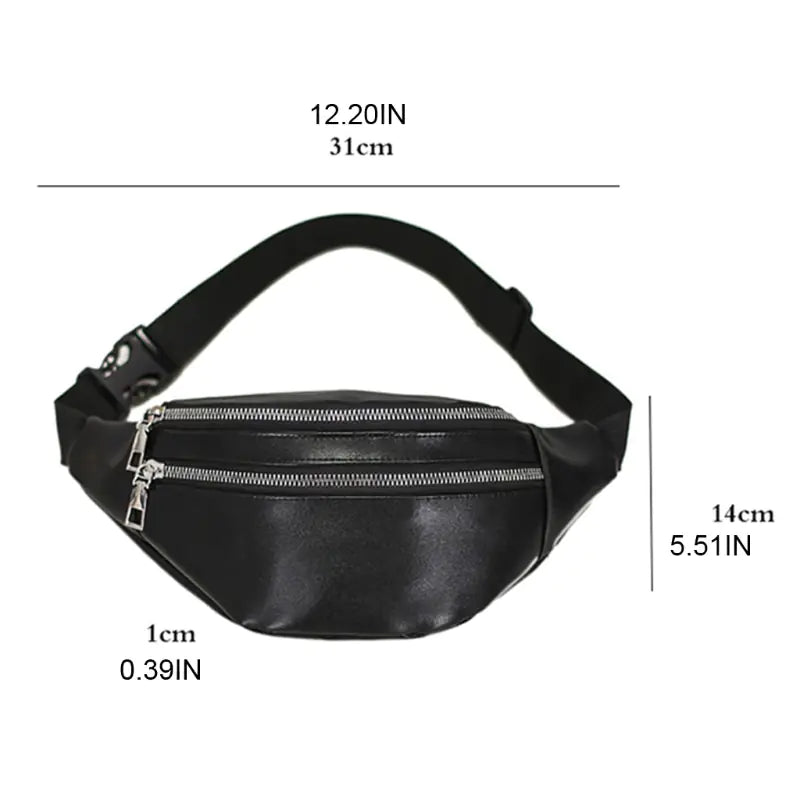 Unisex Chic PU Leather Waist Pouch