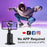 360° AI face tracking mobile phone bracket stabilizer capturing a person jumping, compatible with multiple social media apps, no app required