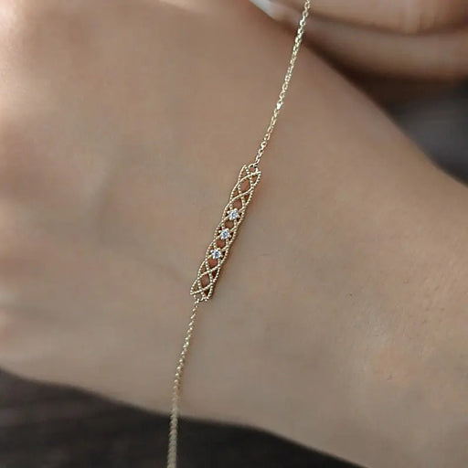 Elegant Sterling Silver Hollow Bracelet