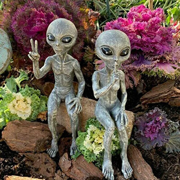 Space Intruder Garden Sculptures