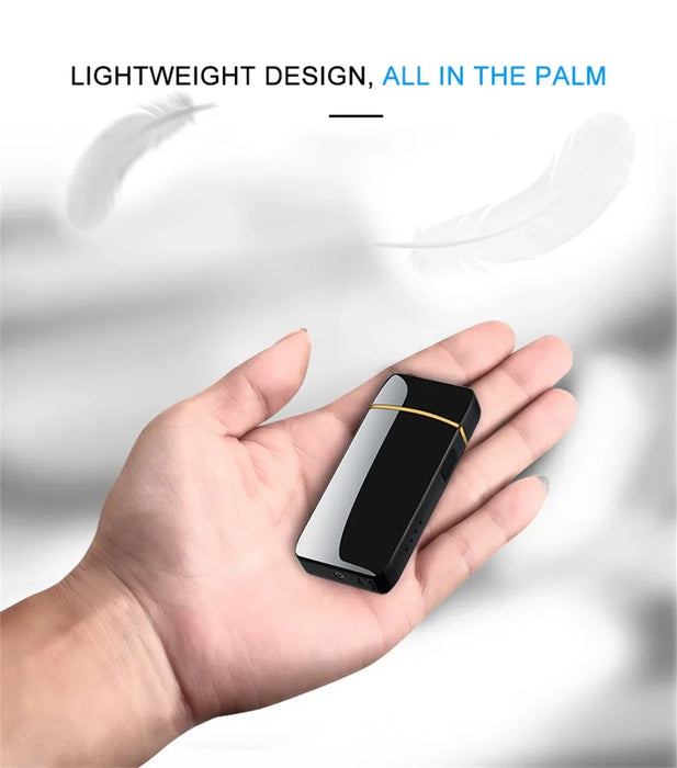 Hot Electric Windproof Metal Lighter Double Arc Flameless Plasma Rechargeable USB Lighter LED Power Display Touch Sensor Lighter