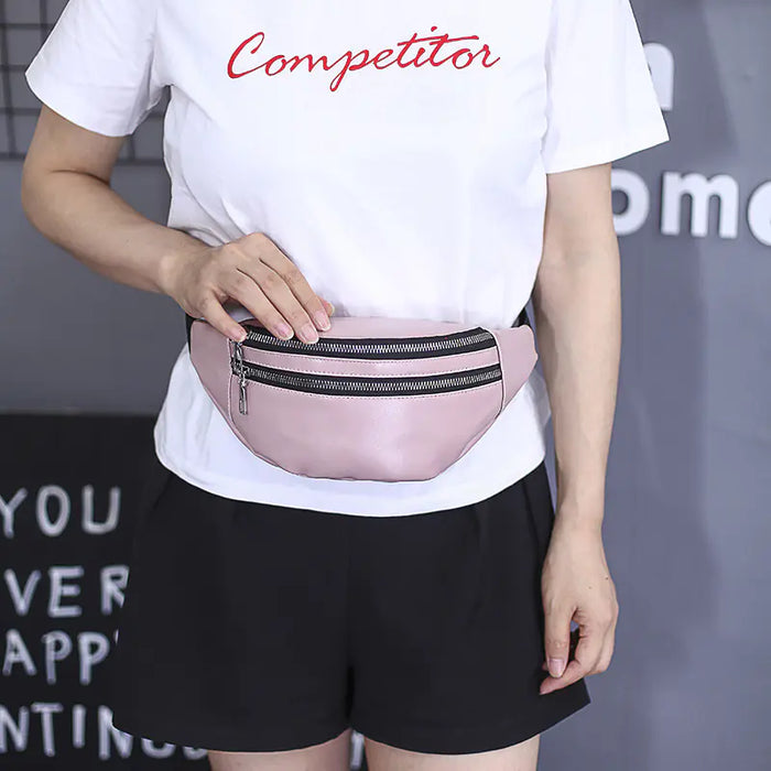 Unisex Chic PU Leather Waist Pouch