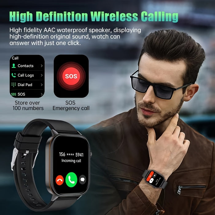 DAORKOW GPS Smartwatch - Waterproof, Stainless Steel Band, 5.11cm HD Display, 170+ Sports Modes, & Step Tracking, Wireless Calls, USB Charging, 420mAh Battery, Unisex Design - Perfect for Valentine's Day, Mother's Day, Women'