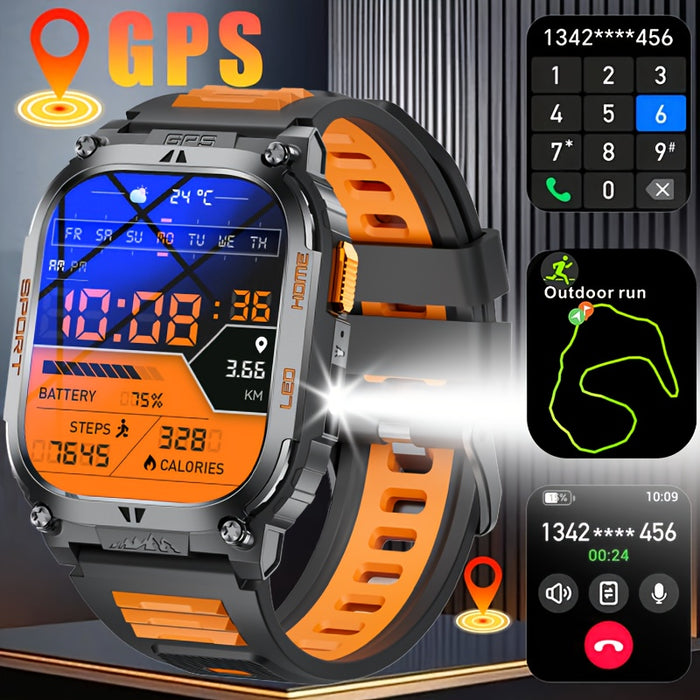 DAORKOW GPS Smartwatch - High Quality, Stainless Steel Strap, 5.11cm HD Display, 170+ Sports Modes & Step Tracking, Wireless Calling, USB Charging, 630mAh Battery, Unisex Design - Perfect Gift for Valentine'S Day, Mother'S Da