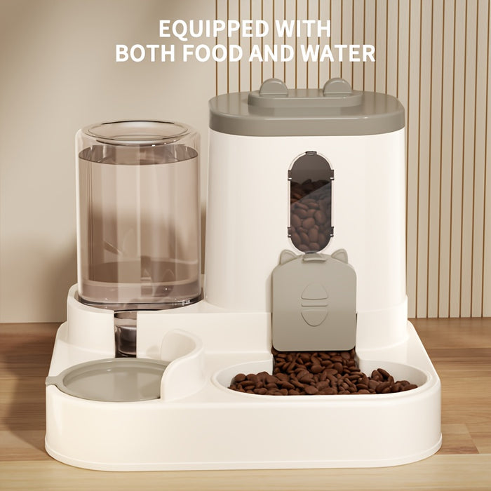 A Two-In-One Device Commonly Used for Feeding Cats And Providing Water, Combining Food And Water in One Unit. It Includes an Automatic Cat Feeder, Feeding And Watering Tools for Cats, Cat Water Dispensers, Bowls And Dishes fo