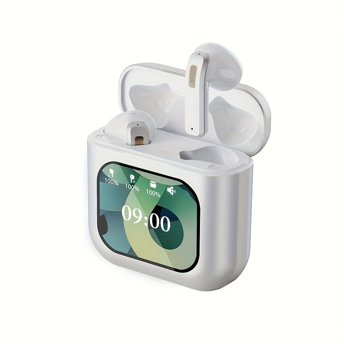 5.3 Multifunctional Touch Screen Earbuds Wireless Noise Cancelling Headphones, 8 Hours Playback Time, Smart Touch Charging Case with Built-in SD Card and MP3 Playback Function, Suitable for Running, Exercise, Travel
