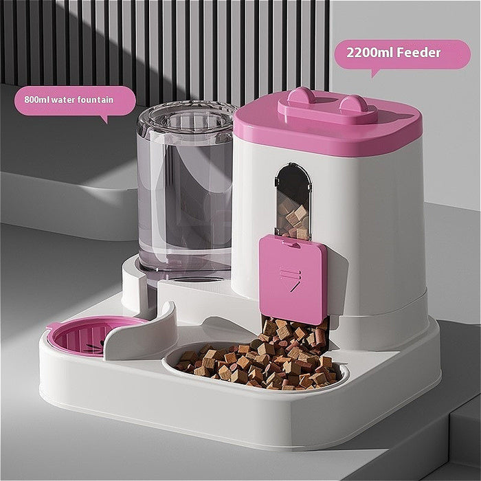A Two-In-One Device Commonly Used for Feeding Cats And Providing Water, Combining Food And Water in One Unit. It Includes an Automatic Cat Feeder, Feeding And Watering Tools for Cats, Cat Water Dispensers, Bowls And Dishes fo