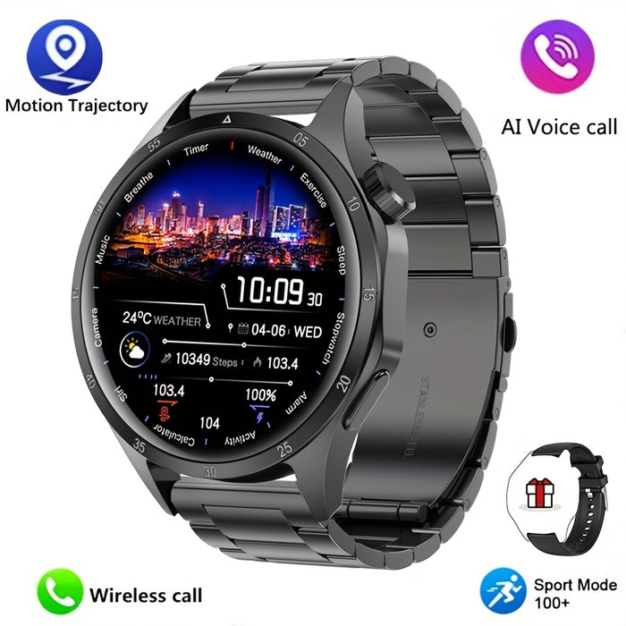 The 2025 New GT5 Pro Smartwatch Is Equipped with A 3.86cm 360 * 360 High-definition Screen, AI Voice Wireless Calling Smartwatch, GPS Sports Trajectory, 100+sports Mode, USB Charging, Outdoor Sports Watch, Zinc Alloy Shell Fi