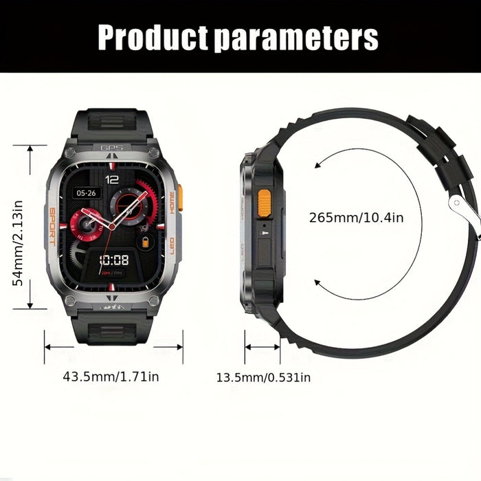 DAORKOW GPS Smartwatch - High Quality, Stainless Steel Strap, 5.11cm HD Display, 170+ Sports Modes & Step Tracking, Wireless Calling, USB Charging, 630mAh Battery, Unisex Design - Perfect Gift for Valentine'S Day, Mother'S Da