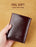 Vintage Oil Wax Layer Cowhide Men's Wallet, RFID Anti-theft Card Folding Genuine Leather Wallet, Large Capacity Multi-Card Credit Card Holder, Transparent ID Document Card Holder, 12 Bank Card Slots, 2 Transparent ID Document