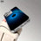 Black Apple Logo Blue Background Pattern Trendy Internet Celebrity High-Quality Texture Business Mirror Film Protection Cat Eye Electroplated Glass Design Suitable for iPhone 16 15 14 13 12 11 Exclusive Glass Phone Case, Anti