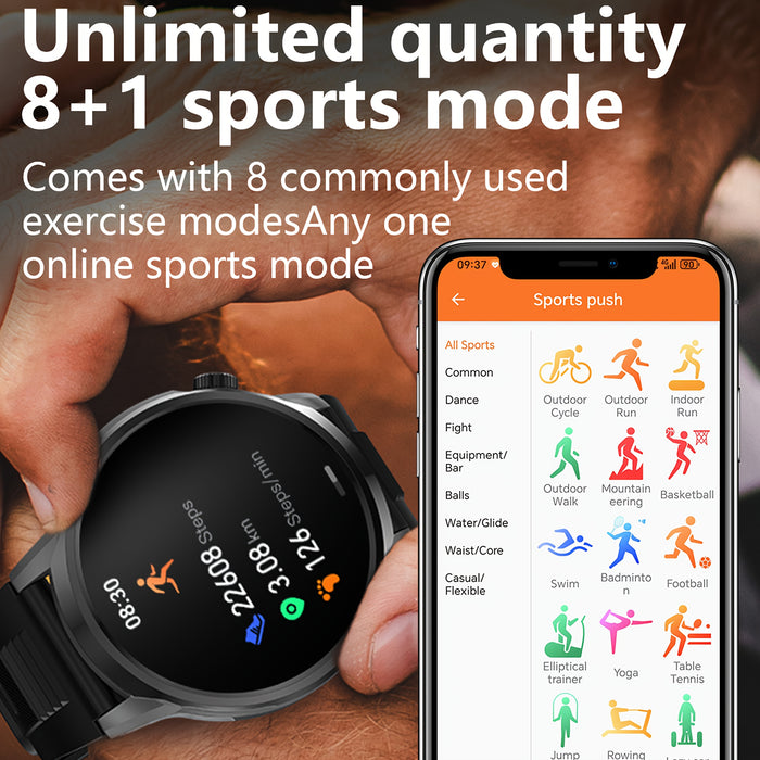 2025 New GPS Tracking Smartwatch, 1, 95-inch HD Large Screen, 500mAh Large Capacity Battery, Built-in 5, 2/3, 0 Dual Wireless Chip, Supports Wireless Calling, Multiple Sports Modes, Suitable for iPhone and Android, Zinc Alloy