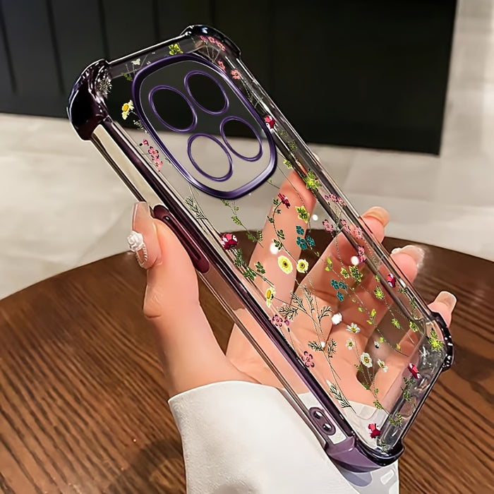 Electroplated Four-Corner Protection for Redmi Note 14 Pro + 5G Note 14 14 Pro Glossy Edge Transparent Shockproof Phone Case