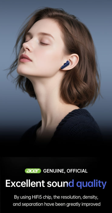 [acer official authentic]In-Ear Design|TWS Wireless Headset|Stereo|Heavy Bass|Low Latency|Comfortable Wearing(Study/Business/Sports/Running/Fitness)|Multi-Device Compatible(Mobile Phone/Tablet/Laptop)|Christmas Gift/Valentine