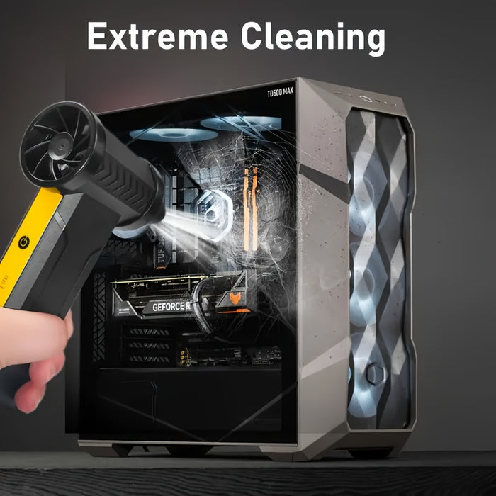 380000RPM Portable Turbo Violent Fan - 3-Speed Cordless Air Duster | 10000mAh USB-C Rechargeable | Cooling Handheld Turbo Jet Blower for Dust, Snow, Camping, Keyboard Cleaning - Ultimate Men's Gadget Gift
