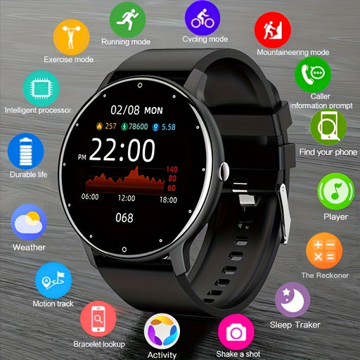 PEJE Smart Watch, Screen Size 3.25 cm, TFT Screen, Silicone Watch Band, Waterproof and Dustproof Rating, Multi-functional Multi-Purpose Smart Watch with Wireless Connection, Remote Control, Suitable for Outdoor Sports, Home L