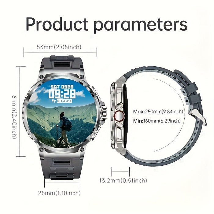 2024 New Smartwatch with 4.7cm HD Touch Screen, 710mAh Long Battery Life, 100+ Sports Modes, Wireless Compatible for Android/iPhone, Wireless Calls & Messages, Pedometer, Silicone Strap, USB Charging - Fitness Tracker for Out