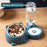 Pet Supplies Cat Automatic Feeder Integrated Pet Feeder, Automatic Water Dispenser, Anti-slip Tilted Stainless Steel Bowl, Cat and Dog Supplies Suitable for Cats and Dogs, No Batteries Required, No Power Supply, Cat Automatic