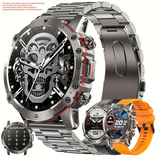 1pc Men's Smart Watch with Call Function, 3.61cm HD Display, Fitness Tracker, Sleep & Calorie Monitor, Wireless, Multi-Sport Modes, USB Rechargeable, Metal Bezel & Dual/Silicone Straps, Android Compatible, Smart Watch for And