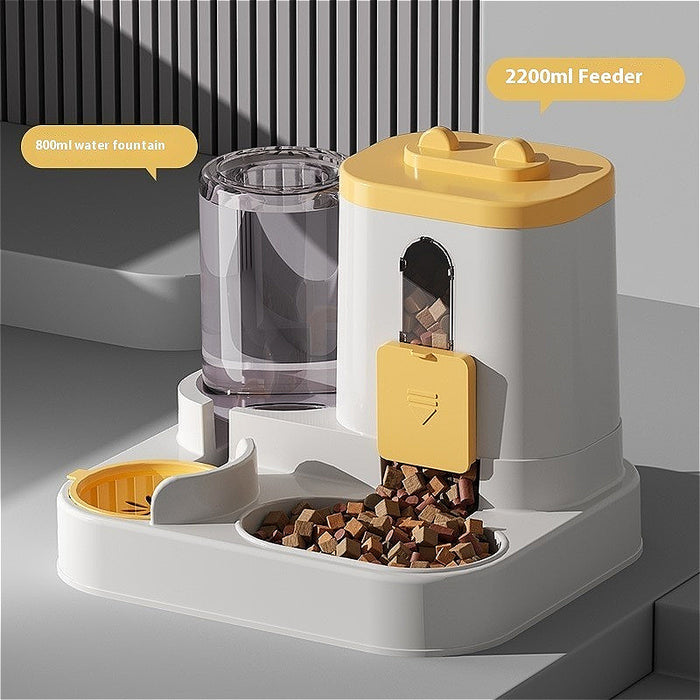 A Two-In-One Device Commonly Used for Feeding Cats And Providing Water, Combining Food And Water in One Unit. It Includes an Automatic Cat Feeder, Feeding And Watering Tools for Cats, Cat Water Dispensers, Bowls And Dishes fo