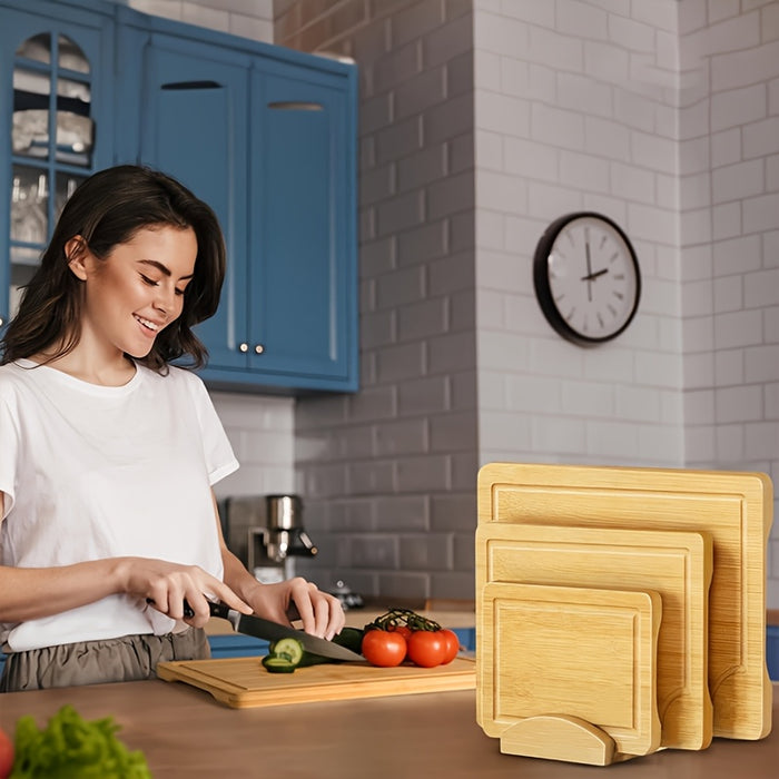 3pcs Bamboo Cutting Board Set, Wooden Thick Multipurpose Chopping Boards for Meat, Vegetables, Fruits, ldeal for Christmas, HalloweenThanksgiving, Valentine's, Mother's Day