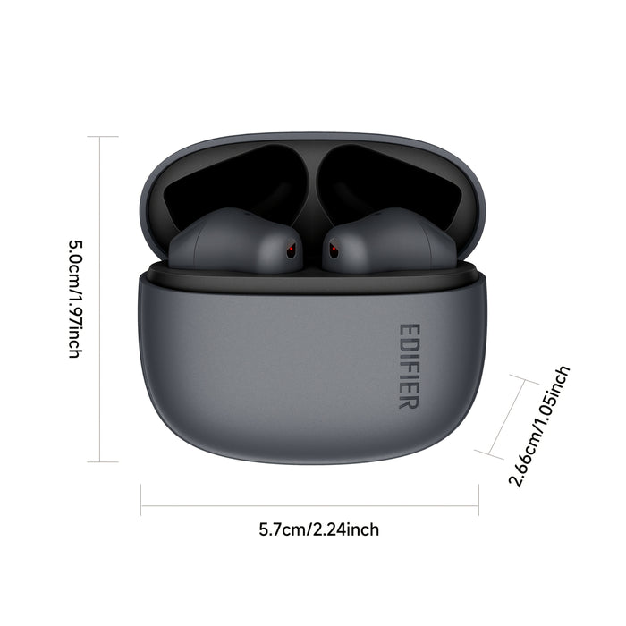 Edifier T10 AI Call Noise Reduction Earphones, Stereo Wireless Earphones, 2024 New Earphones, Wireless 5.4, Built in Microphone, Clear Call, Rechargeable 350mAh Lithium Polymer Battery, Plastic Material, No Cable Required, Su