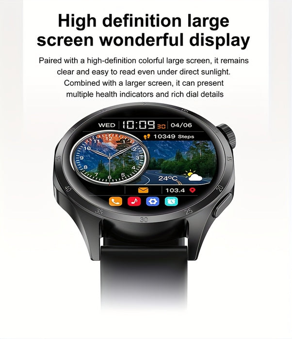 2025 New GPS GT5 Pro Smart Watch for Men - 3.89cm HD Screen, Wireless Calling, 100+ Sports Modes, AI Voice Assistant, USB Charging, Outdoor Fitness Tracker with Compass, Versatile Accessory, Stylish Accessory, Sleek Metallic