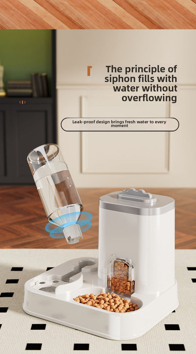 Integrated Automatic Feeder And Water Dispenser for Pets, Suitable for Both Cats And Dogs.