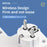 EU Plug Converter Socket with 5 Outlets, Multi-Port Wall Socket with Independent Switch and Small Night Light Adapter
