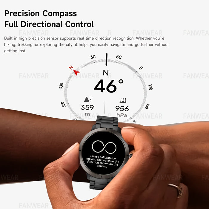 Fanwear 2025 New GPS smart watch, Men's Women's outdoor sports GPS smart watch, built-in dual-frequency GPS, built-in high-end chip: atctions 3085S compass altitude pressure 5ATM High Quality swimming, automatic recognition o