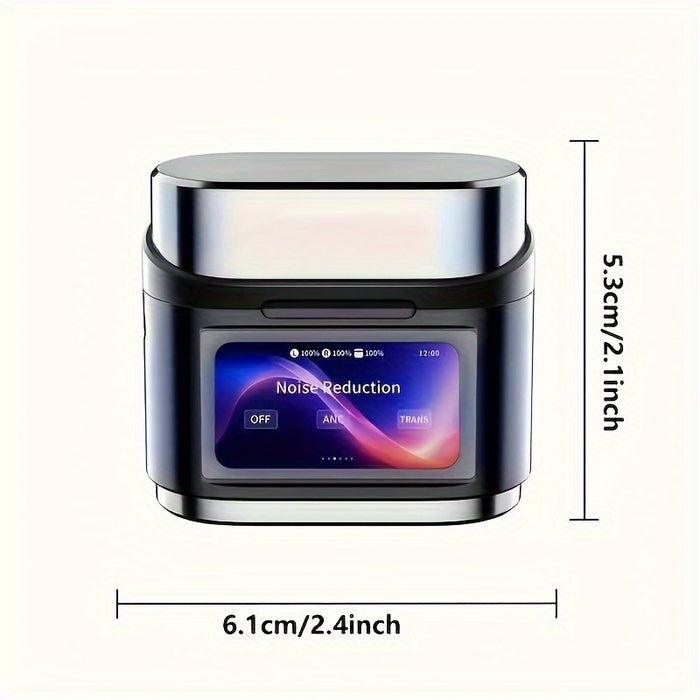 2025 new AI real-time translation Bluetooth headset, Smart LCD Touch Screen, ANC ENC Wireless Tws Earphones Noise Cancellation Headphone Digital Display Touch Screen Bluetooth Earbuds