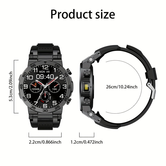 LIGE New Fashion Smartwatch 3.89 cm Screen for Men Take Photos Wireless Calls 100 Sports Modes LED Flashlight Weather Forecast Message Notification Music Playback Voice Assistant Alarm Clock Watch