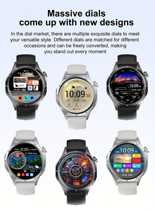 2025 New GPS GT5 Pro Smart Watch for Men - 3.89cm HD Screen, Wireless Calling, 100+ Sports Modes, AI Voice Assistant, USB Charging, Outdoor Fitness Tracker with Compass, Versatile Accessory, Stylish Accessory, Sleek Metallic