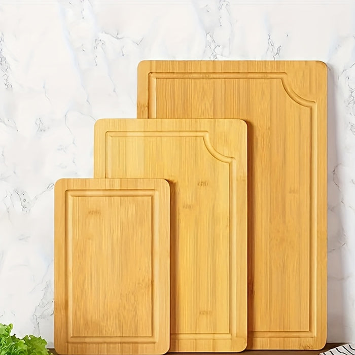 3pcs Bamboo Cutting Board Set, Wooden Thick Multipurpose Chopping Boards for Meat, Vegetables, Fruits, ldeal for Christmas, HalloweenThanksgiving, Valentine's, Mother's Day