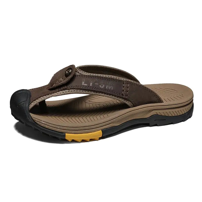Men's Casual Leather Summer Beach Sandals & Flip Flops