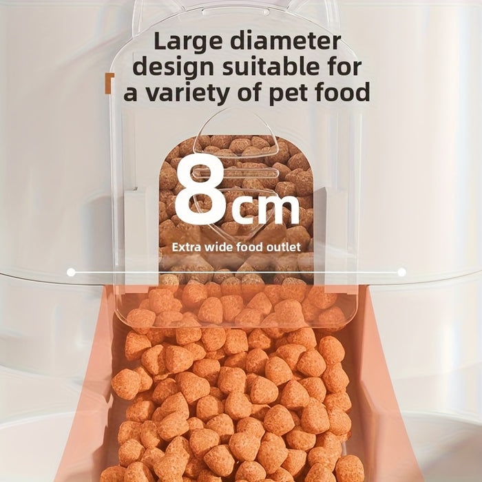 2-in-1 Automatic Cat Feeder & Water Dispenser - Neck-Friendly Anti-Choking Design, Leak-Proof Pet Station with Spill-Proof Lid, Multi-Compartment Food & Water Dispenser for Busy Cat Owners, Indoor Pet Feeder & Water Dispenser