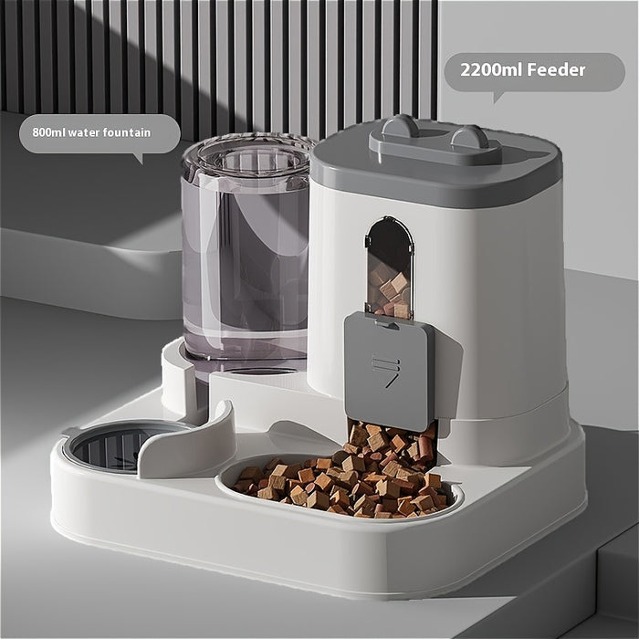 A Two-In-One Device Commonly Used for Feeding Cats And Providing Water, Combining Food And Water in One Unit. It Includes an Automatic Cat Feeder, Feeding And Watering Tools for Cats, Cat Water Dispensers, Bowls And Dishes fo