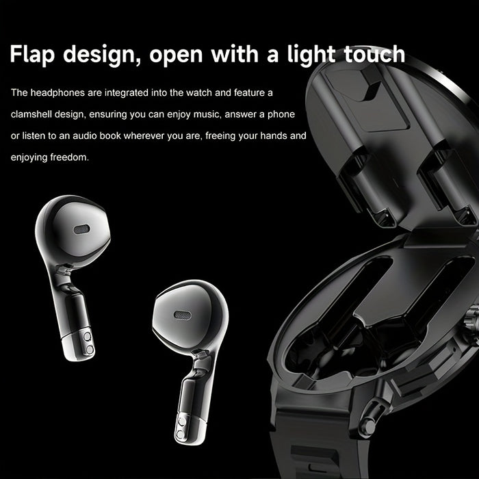 2025 New 2-in-1 Wireless Earphone Smartwatch, Equipped with 5.3 Wireless Earphones, 1.46-inch High-definition Screen Smartwatch, NFC And Wireless Call Reminder Function, 100+sports Mode, USB Charging, Zinc Alloy Shell Smartwa