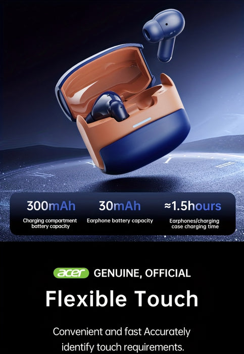 [acer official authentic]In-Ear Design|TWS Wireless Headset|Stereo|Heavy Bass|Low Latency|Comfortable Wearing(Study/Business/Sports/Running/Fitness)|Multi-Device Compatible(Mobile Phone/Tablet/Laptop)|Christmas Gift/Valentine