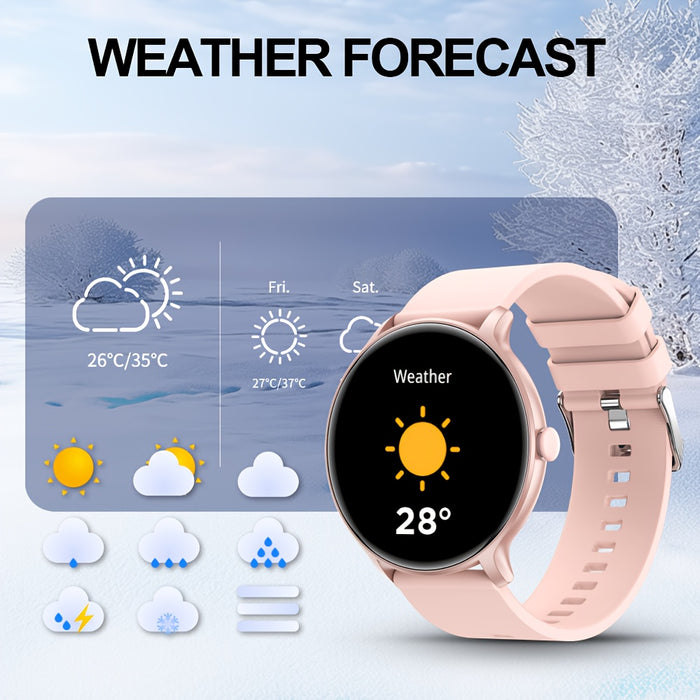2025 Latest Round Smartwatch with Answer/Dial Features, Message Notifications, Pedometer, Calorie Tracker, Multiple Sports Modes, Alarm, Calculator, And Timer, Featuring a Silicagel Strap And Digital Display, Suitable for And