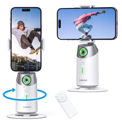 CAMOLO 360 Smart Tracking Tripod for Vlogs & Selfies (White)