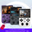 Three RetroDuo XU10 Mini Arcade handheld consoles in purple, grey, and white with game screens and dual joystick controls.