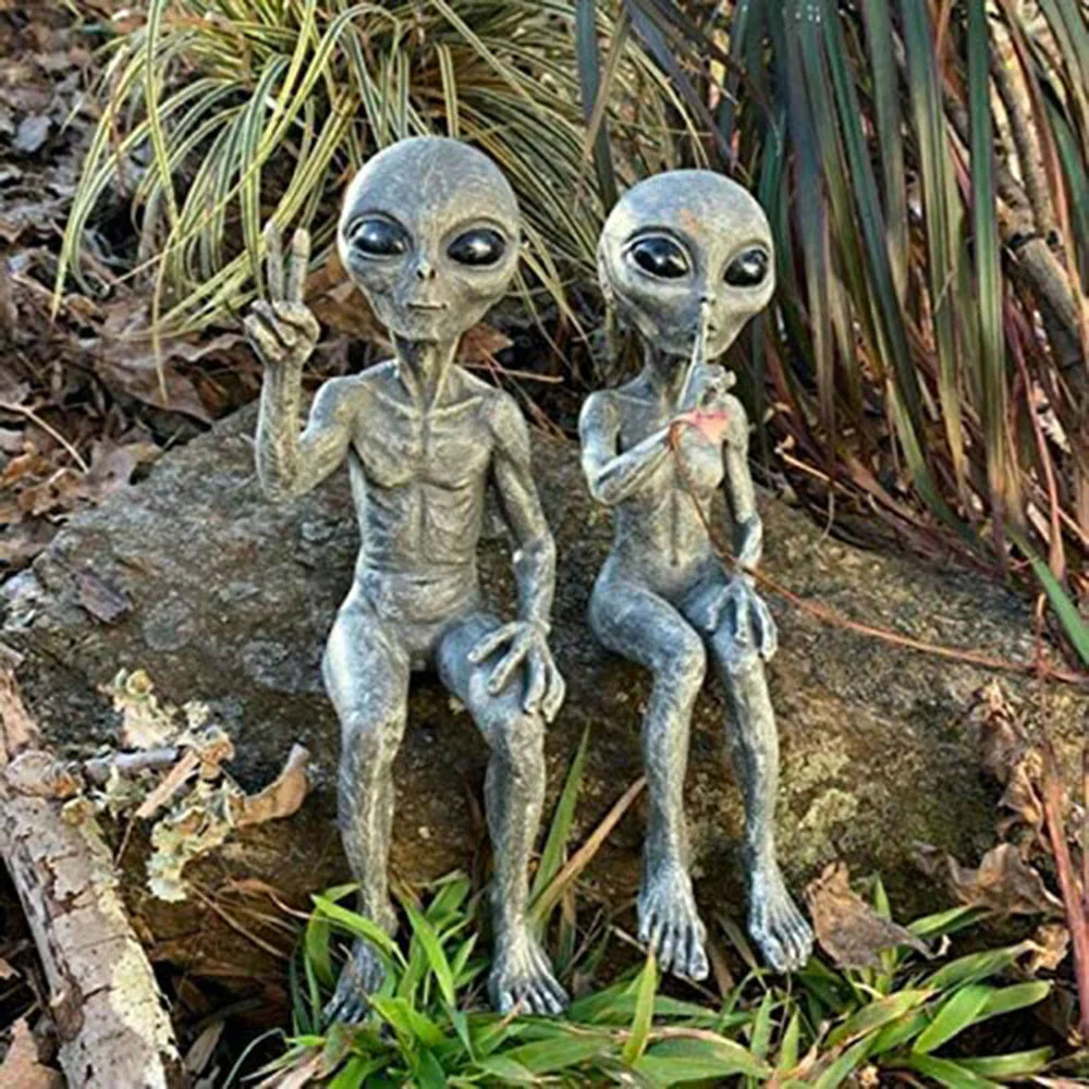 Space Intruder Garden Sculptures